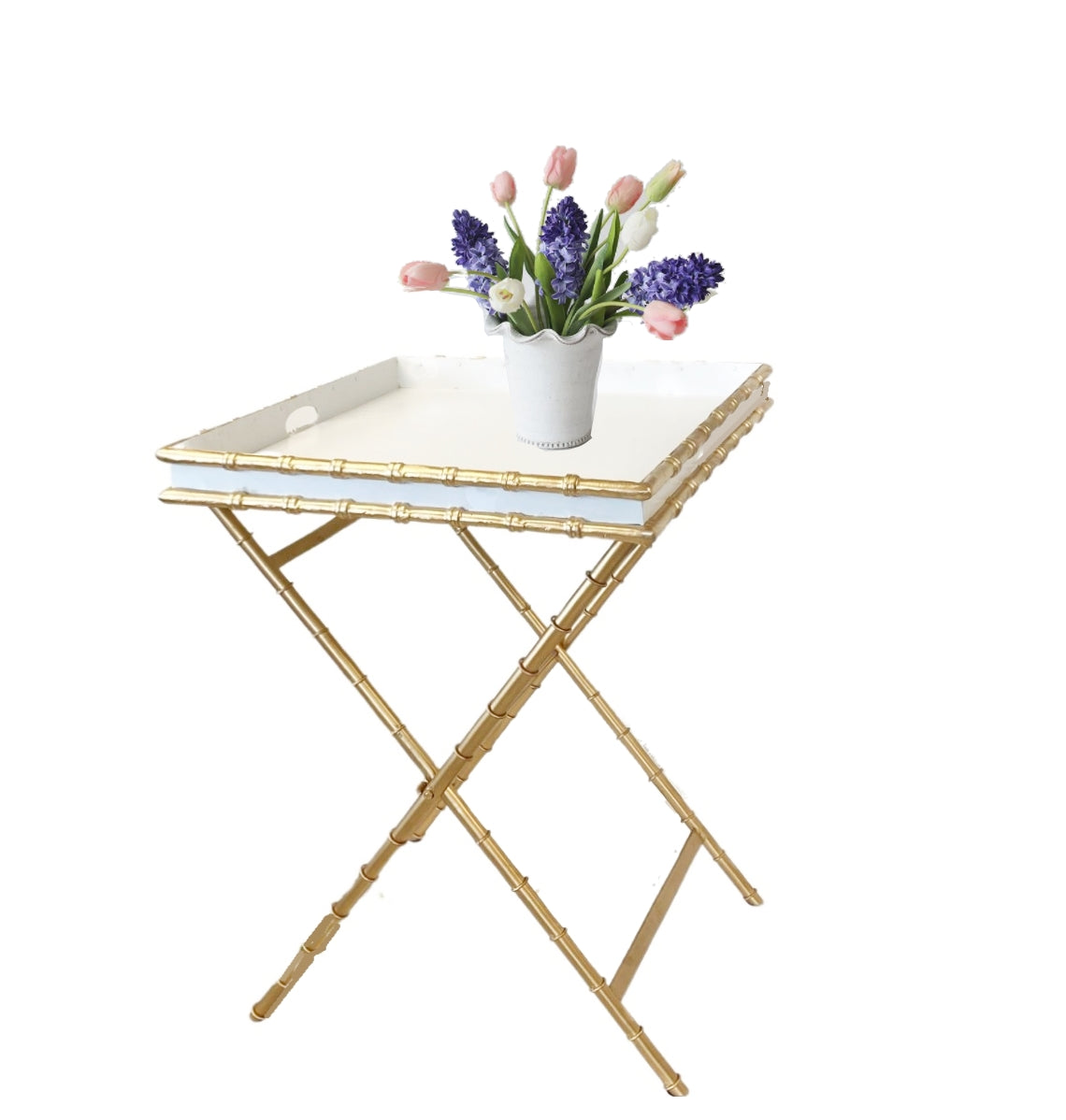 Dana Gibson Cocktail Table, Bamboo in White
