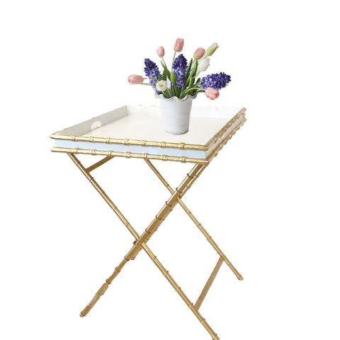Dana Gibson Cocktail Table, Bamboo in White