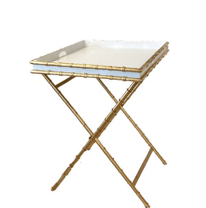 Dana Gibson Bamboo Cocktail Table in White
