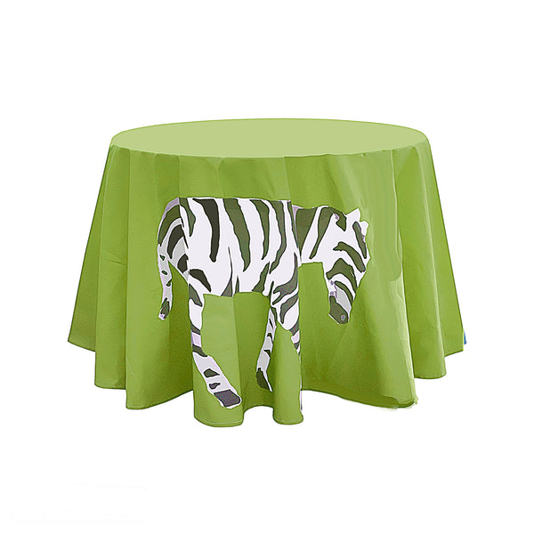 Zebra Table Skirt in Green