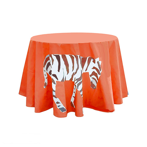 Zebra Table Skirt in Orange