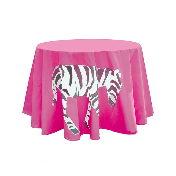 Zebra Table Skirt in Pink