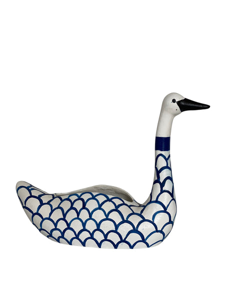 Swan in Navy Cachepot