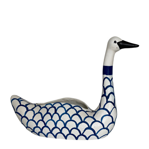 Swan in Navy Cachepot