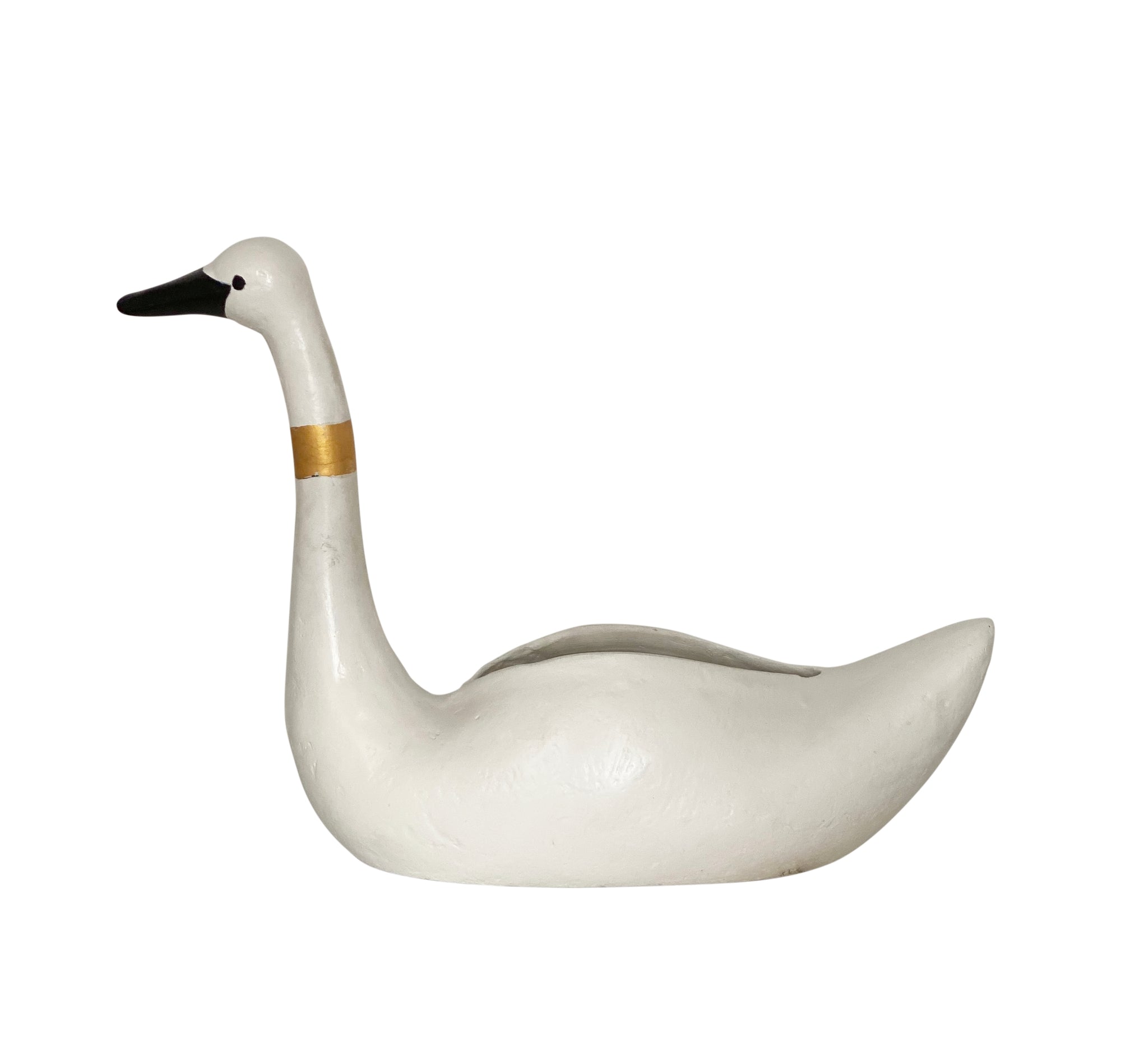 Swan in White Cachepot