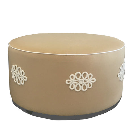 Shang Knot Ottoman in Taupe