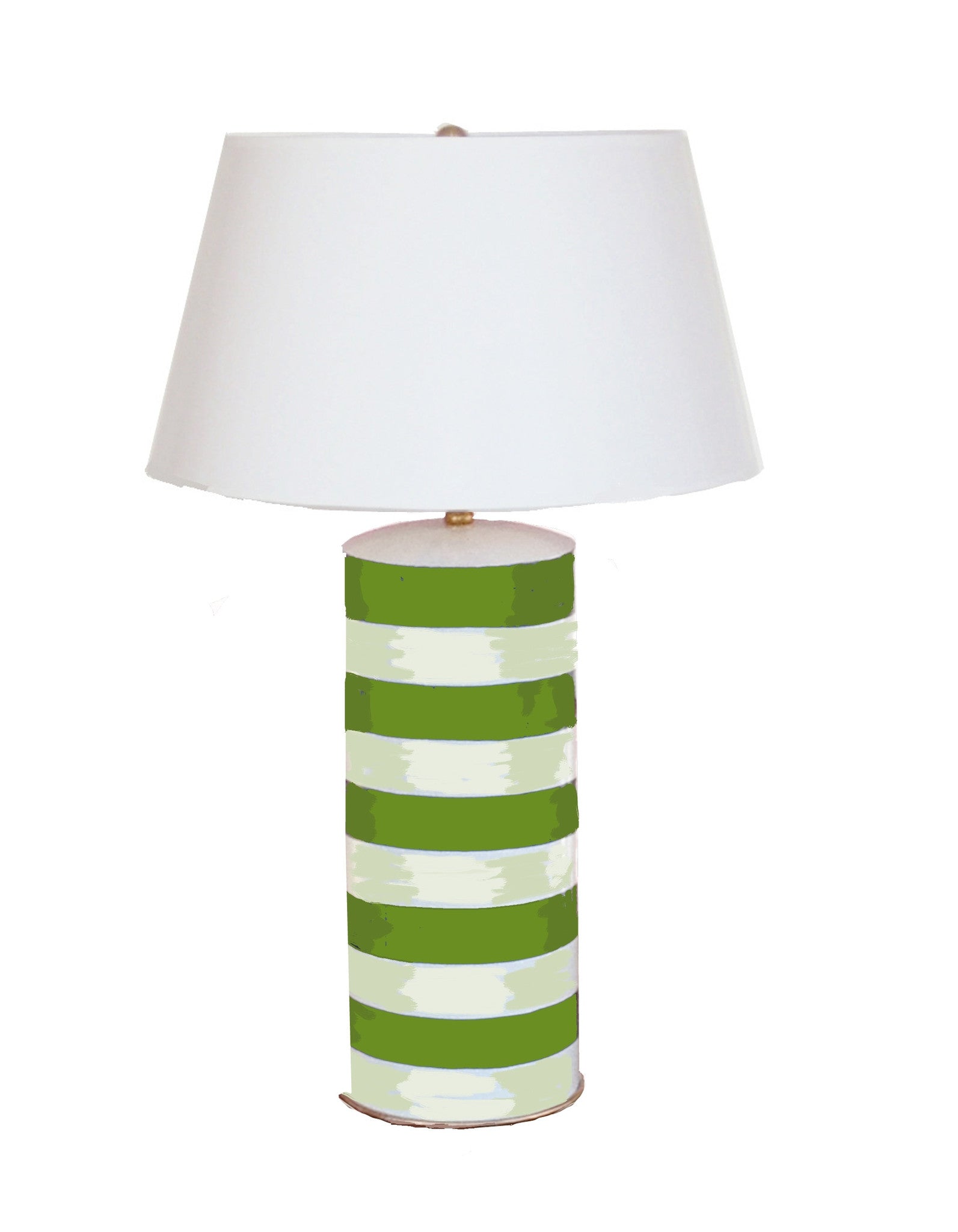 Dana Gibson Green Striped Stacked Lamp