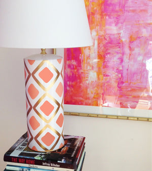 Dana Gibson Haslam Lamp in Salmon