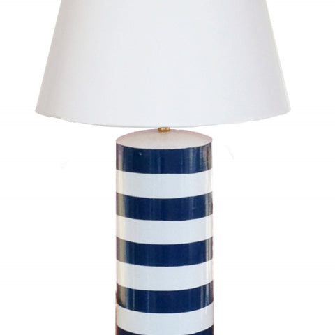 Dana Gibson Navy Stripe Stacked Lamp