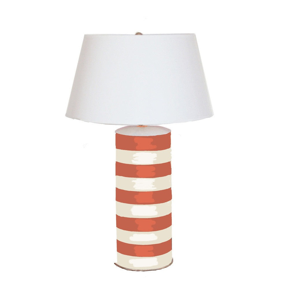 Orange Stripe Stacked Lamp