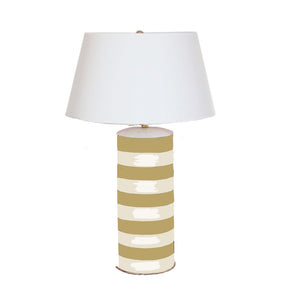 Taupe Stripe Stacked Lamp