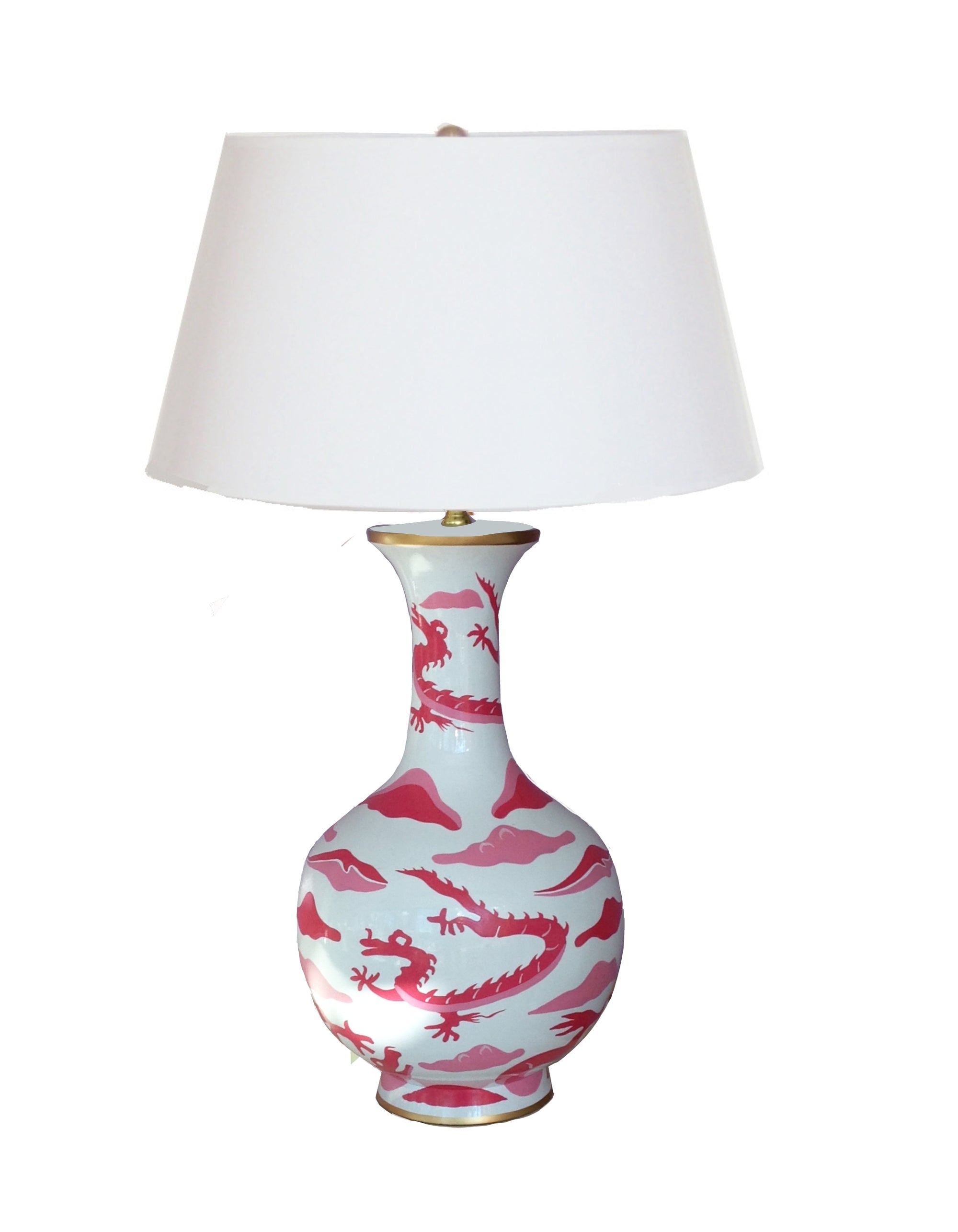 Dana Gibson Pink Dragon Lamp