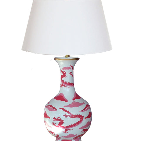 Dana Gibson Pink Dragon Lamp