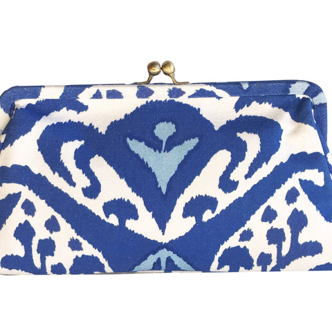 Dana Gibson Blue Ikat Clutch
