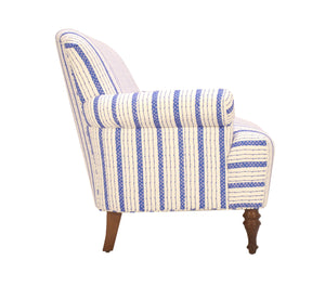 Dana Gibson Josie Love Seat in Blue Ticking