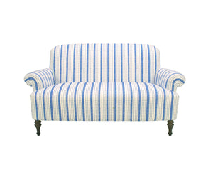 Dana Gibson Josie Love Seat in Blue Ticking