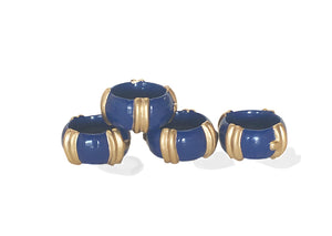 Dana Gibson Bamboo Napkin Rings in Navy