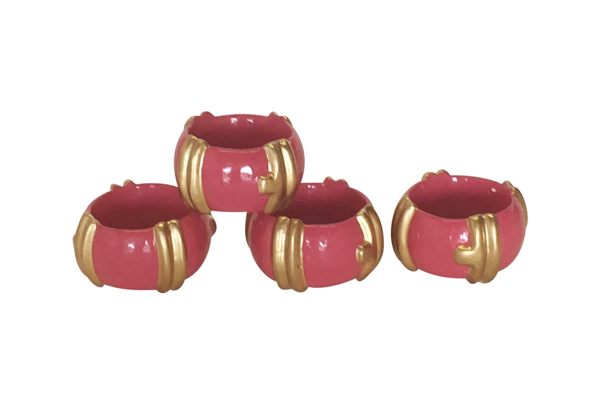 Dana Gibson Bamboo Napkin Rings in Pink