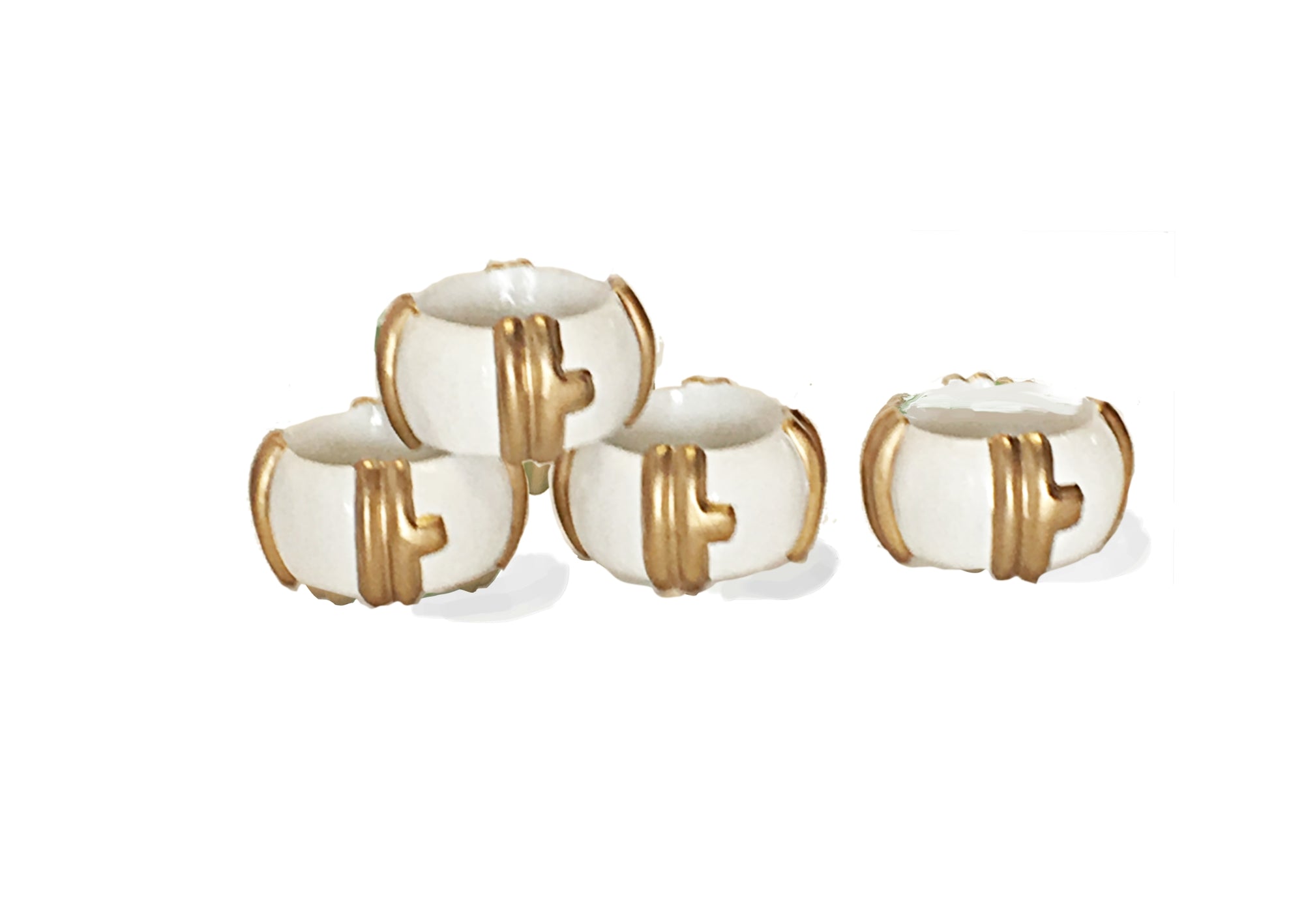 Dana Gibson Bamboo Napkin Rings in White