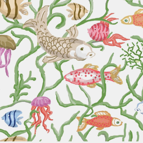 Dana Gibson Fish Ditty Wallpaper and Fabric