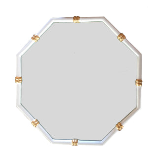 Dana Gibson Bamboo Mirror in White