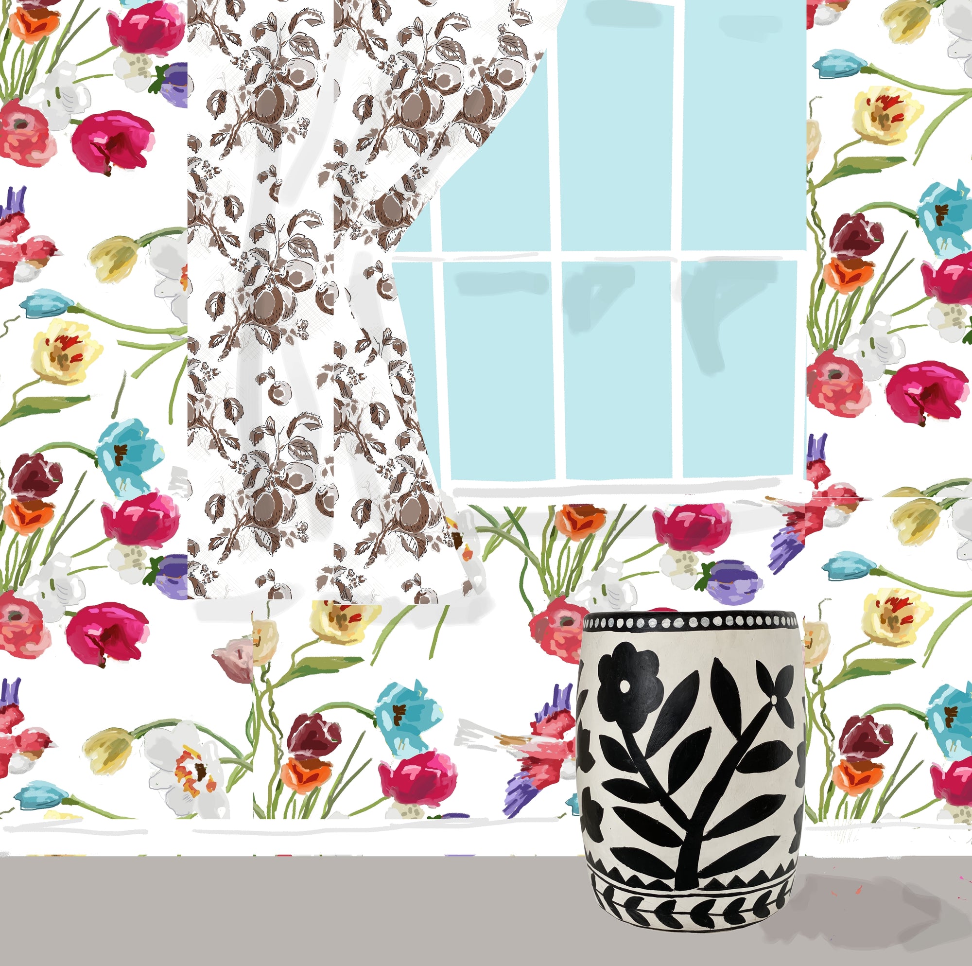 Dana Gibson Bertrams Accent Table in Black