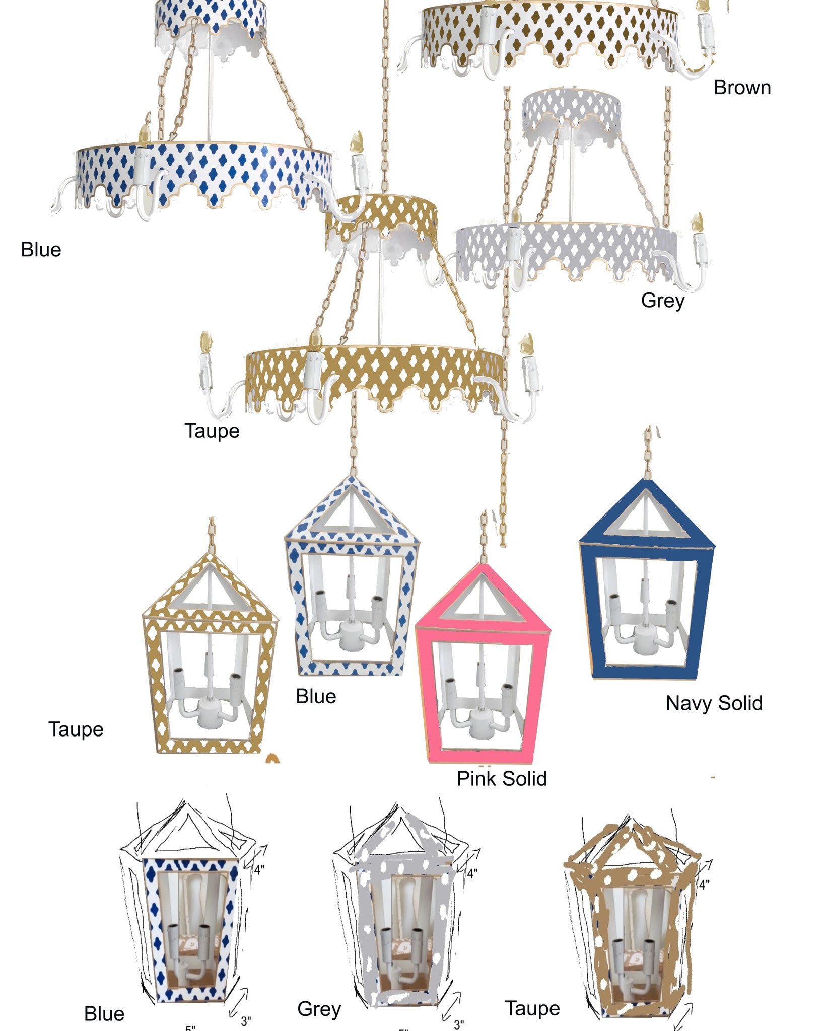 Parsi in Taupe Chandelier