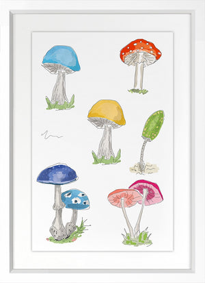 Dana Gibson Mushroom 2, Oak or White Frame