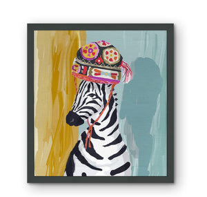 Dana Gibson Zebra in White or Black Frame