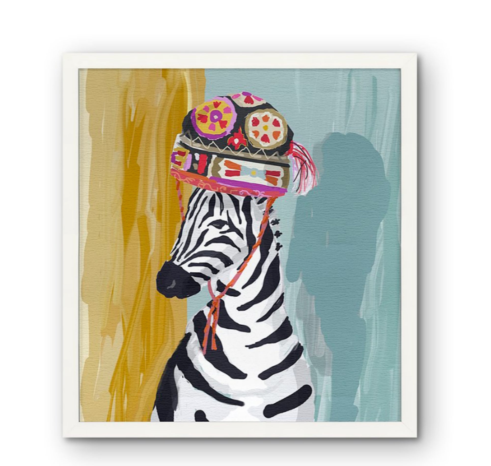 Dana Gibson Zebra in White or Black Frame