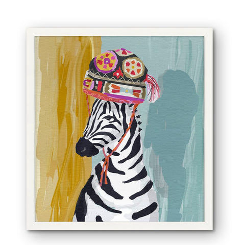 Dana Gibson Zebra in White or Black Frame