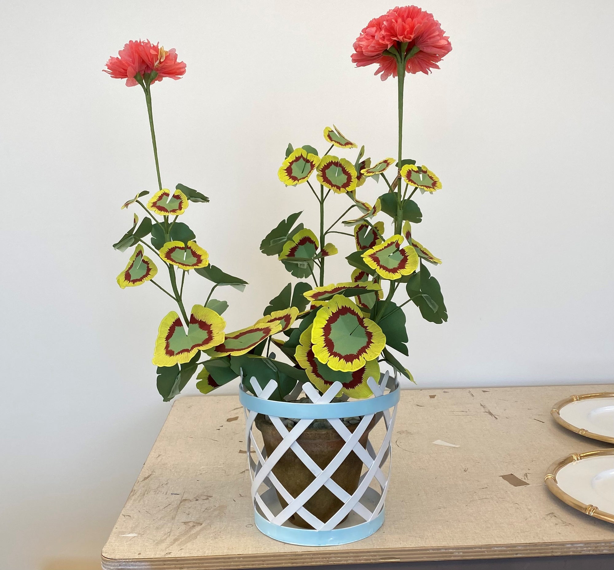 Dana Gibson Garden Planter in Blue