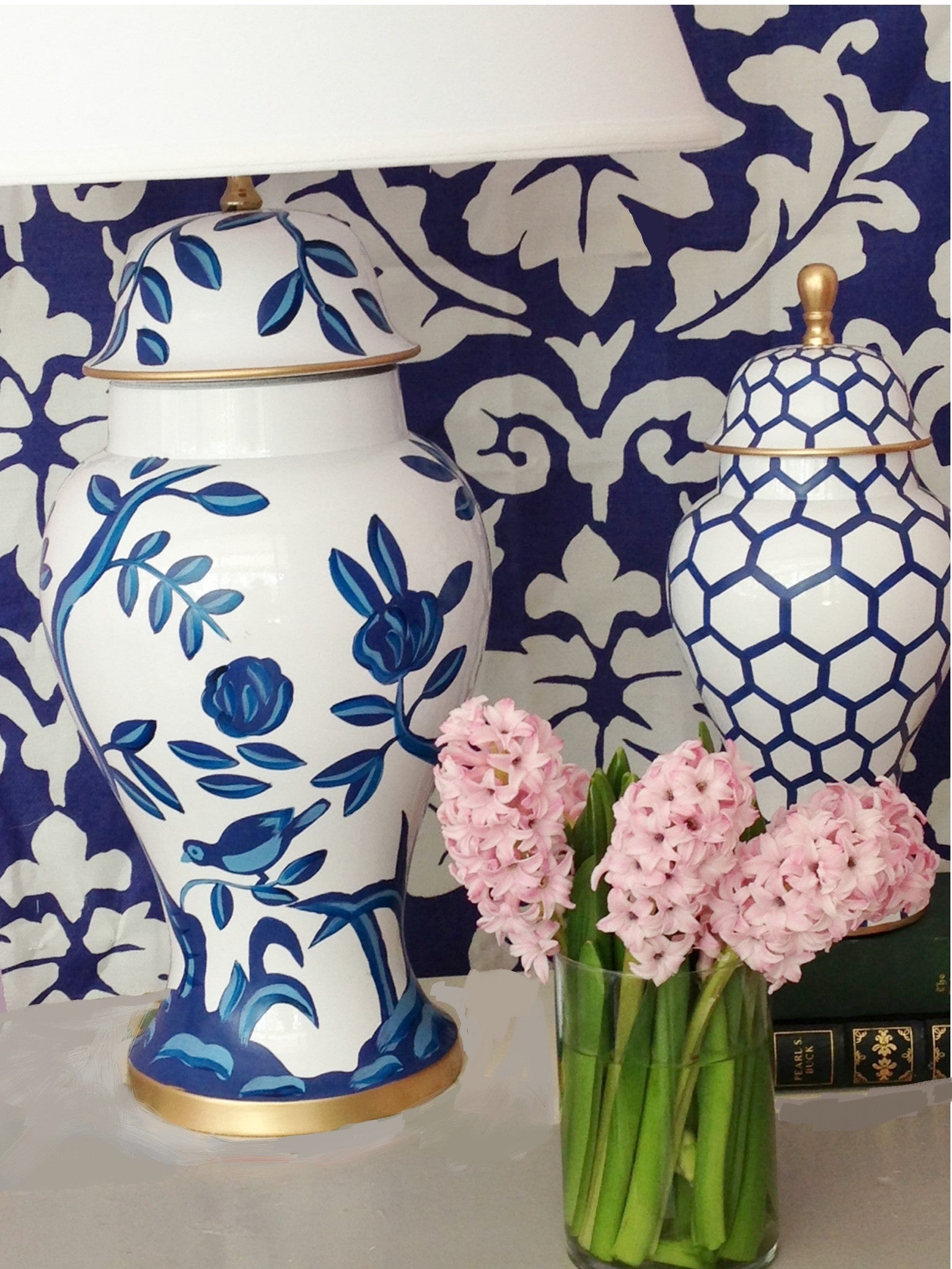 Dana Gibson Cliveden Blue Lamp