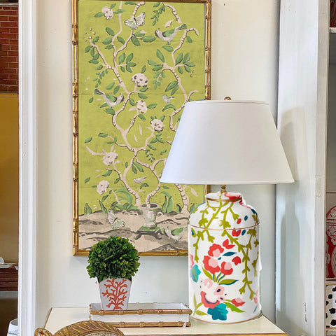 Dana Gibson Ditchley Park in Green,  Framed in Gilt Bamboo