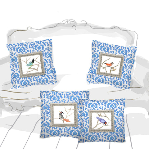 Dana Gibson Grackle Bird Pillows, 18"