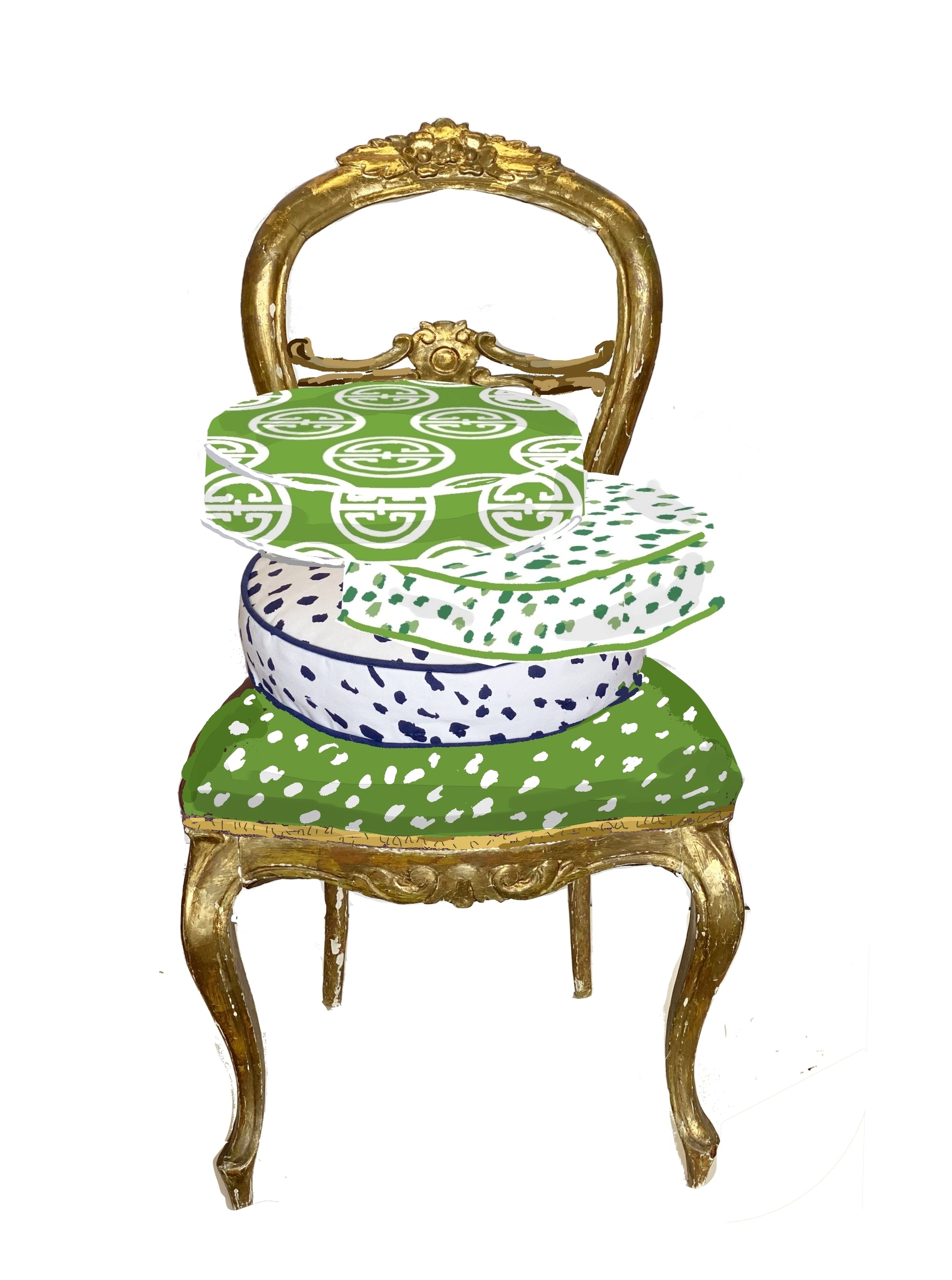 Dana Gibson Pill Box Round in Green Pavilion