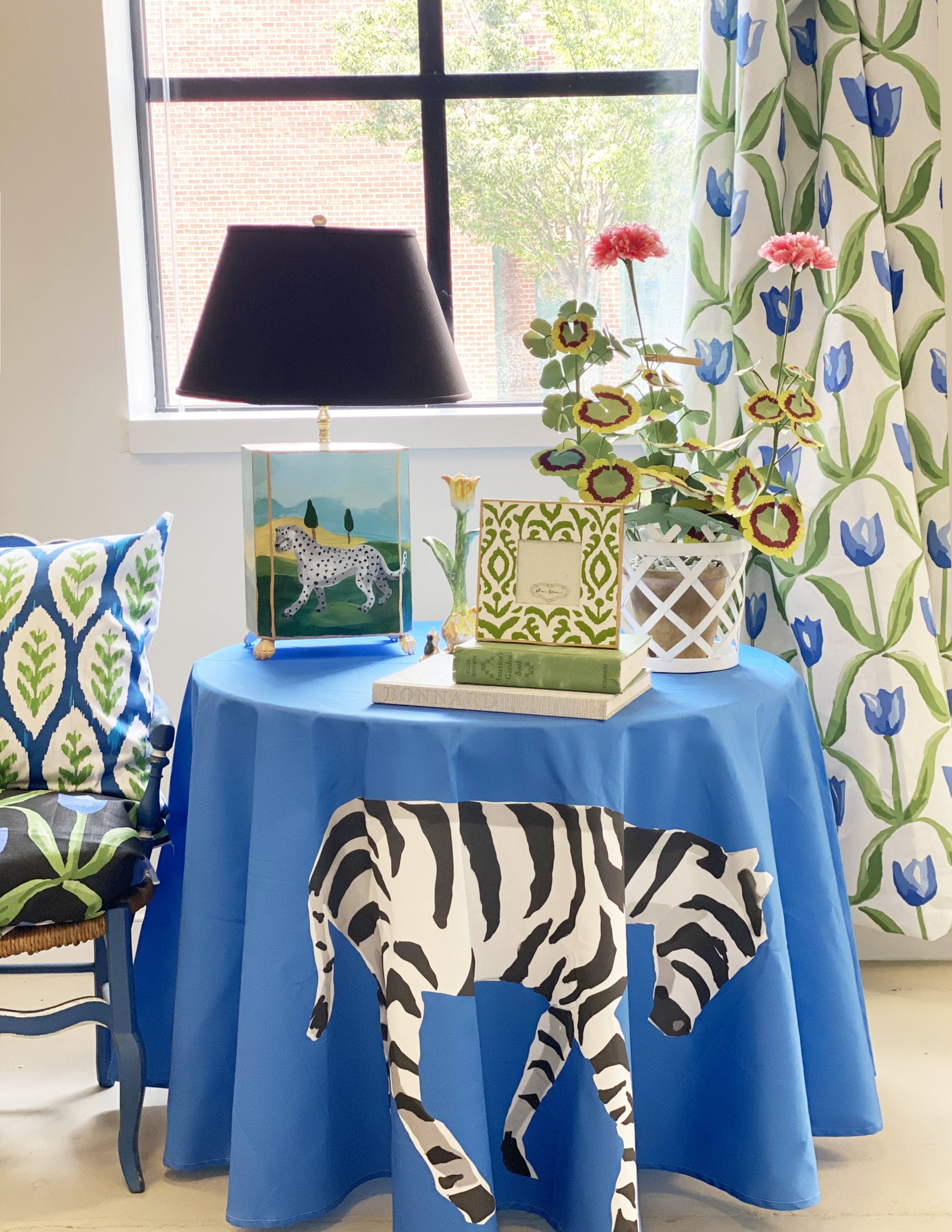 Zebra Table Skirt in Orange
