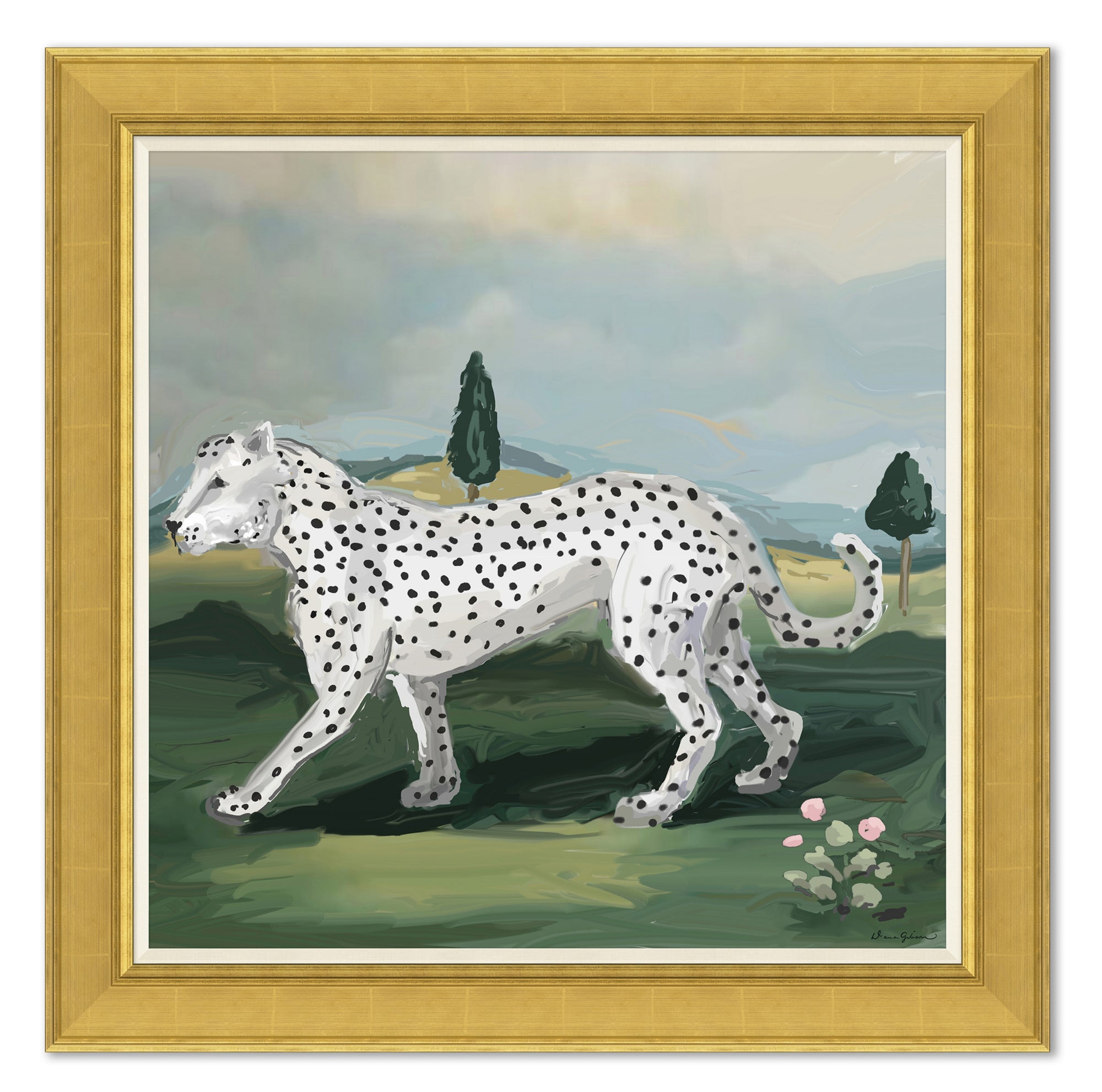 White Leopard Walking