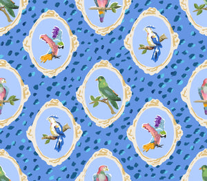 Dana Gibson Eden in Blue, Wallpaper and Fabric