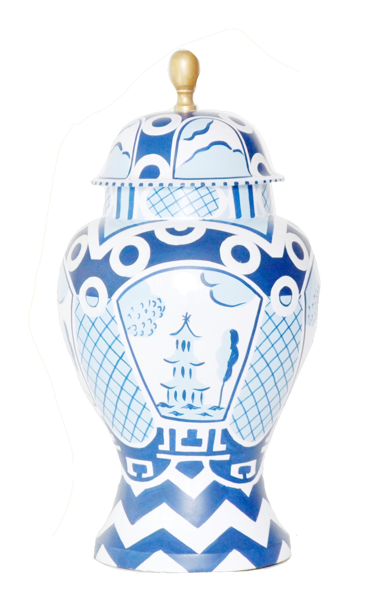 Dana Gibson Ginger Jar, Large in Blue Summer Palace