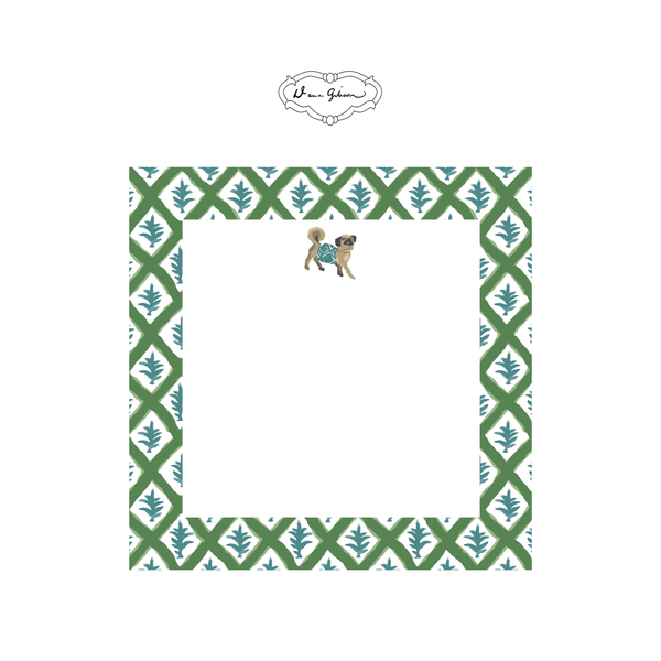 Dana Gibson Casa Pug Notepad-Green