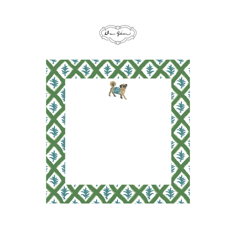 Dana Gibson Casa Pug Notepad-Green
