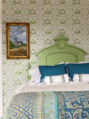 Pliny Toile in Green, Wallpaper and Fabric