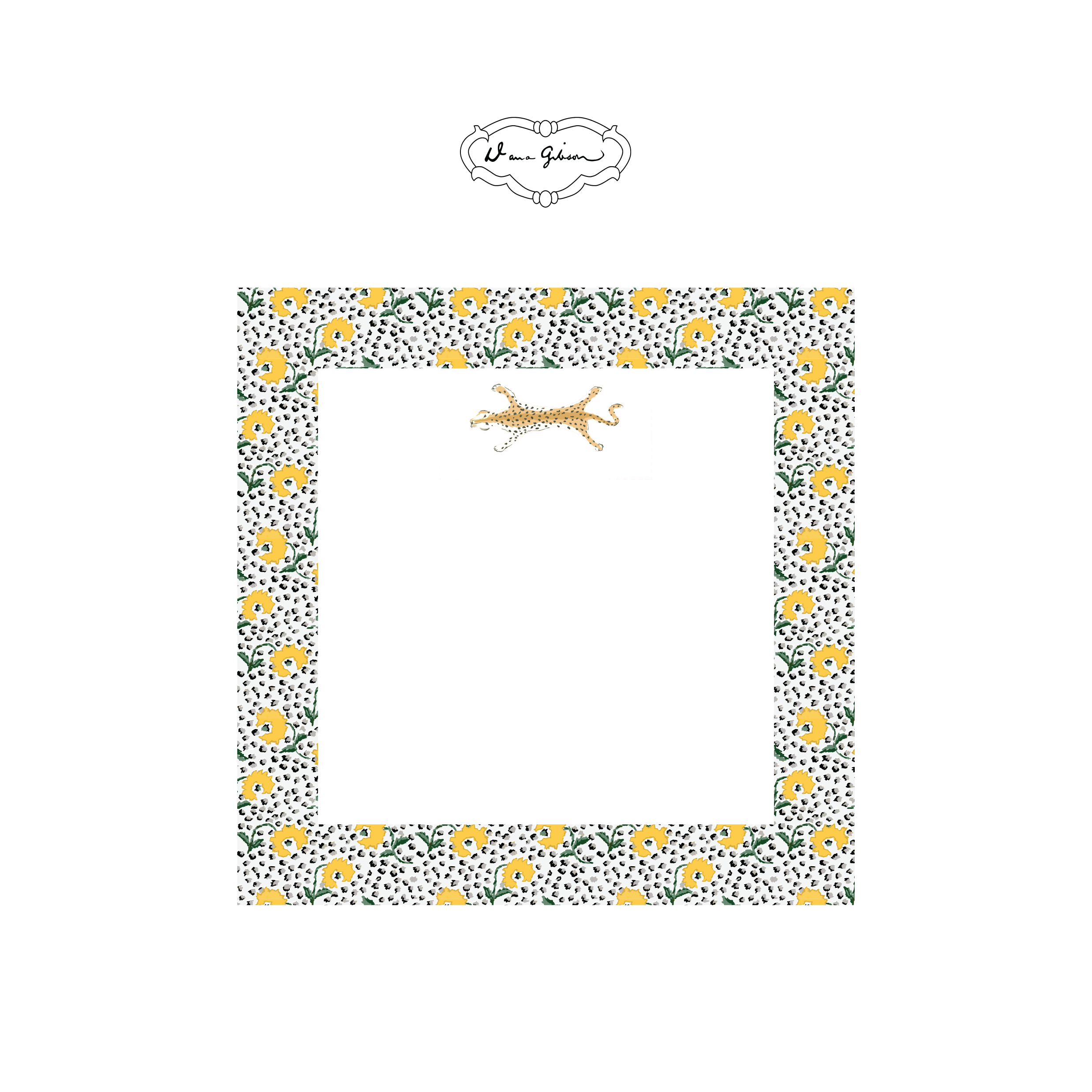 Dana Gibson Jaipur Leopard Notepad-Yellow
