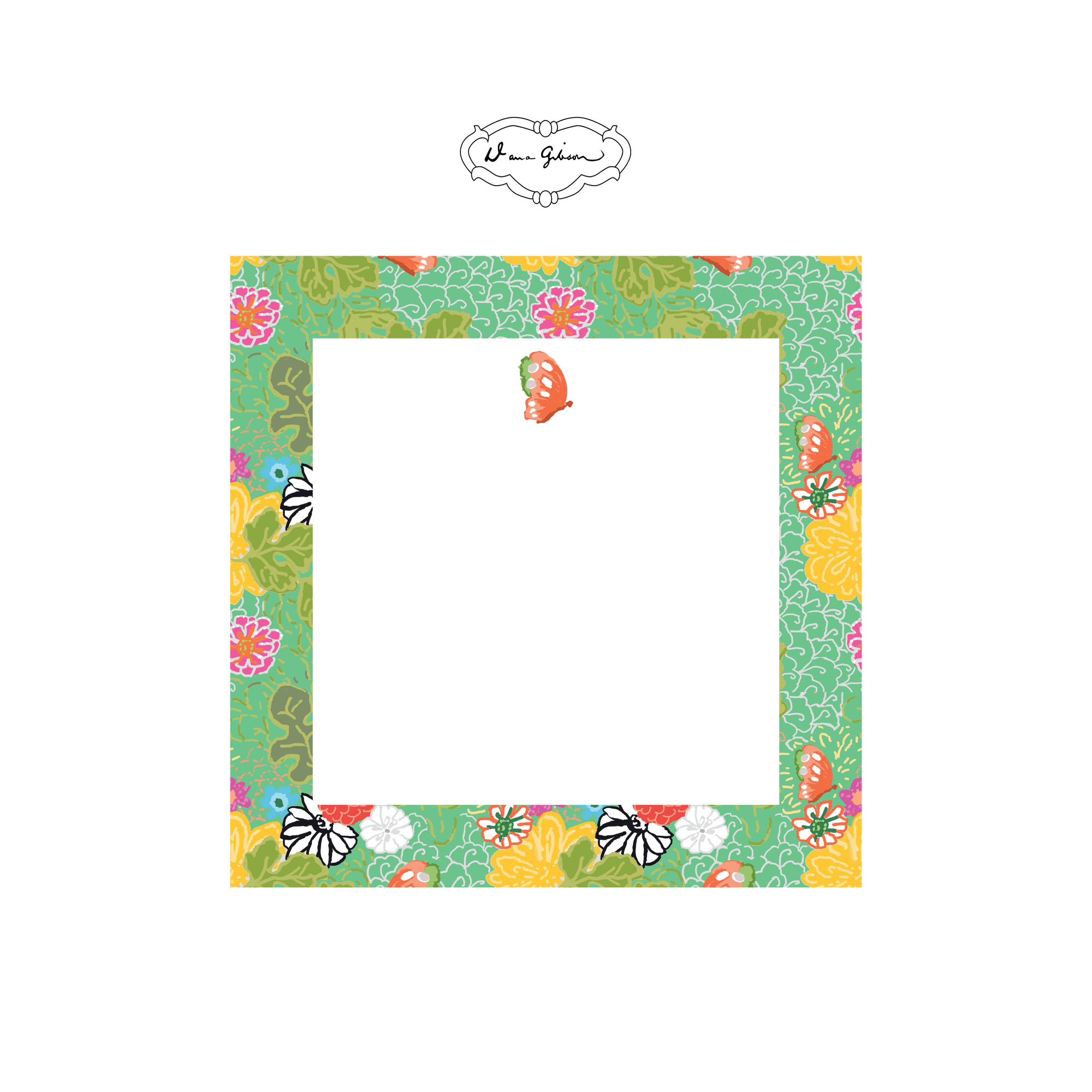 Dana Gibson Kimono Butterfly Notepad-Turquoise