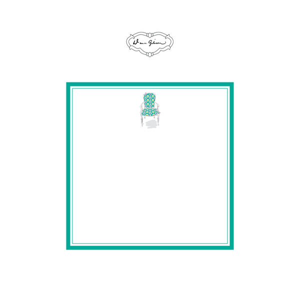 Dana Gibson Nance Chair Notepad-Turquoise