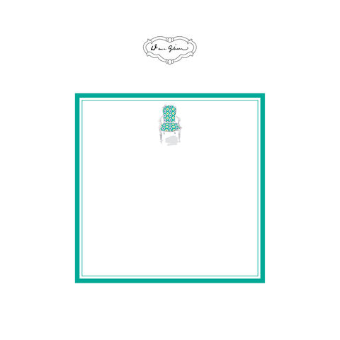 Dana Gibson Nance Chair Notepad-Turquoise
