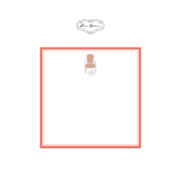 Dana Gibson Nance Chair Notepad-Coral