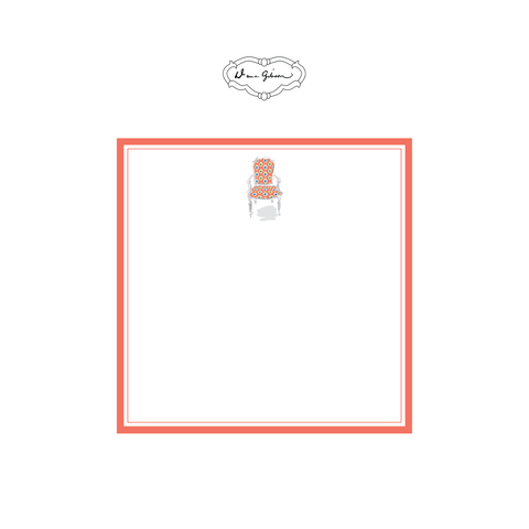 Dana Gibson Nance Chair Notepad-Coral