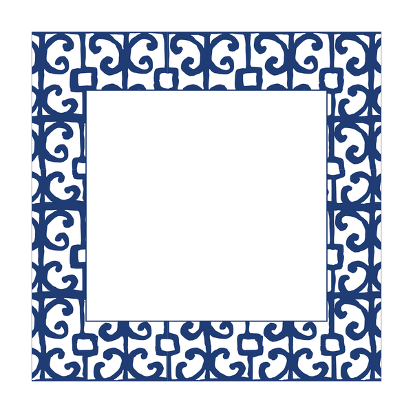 Silk Scroll in Navy Notepad